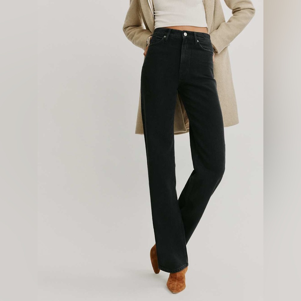 Reformation Wilder High Rise Wide Leg Jeans Black - Size 27